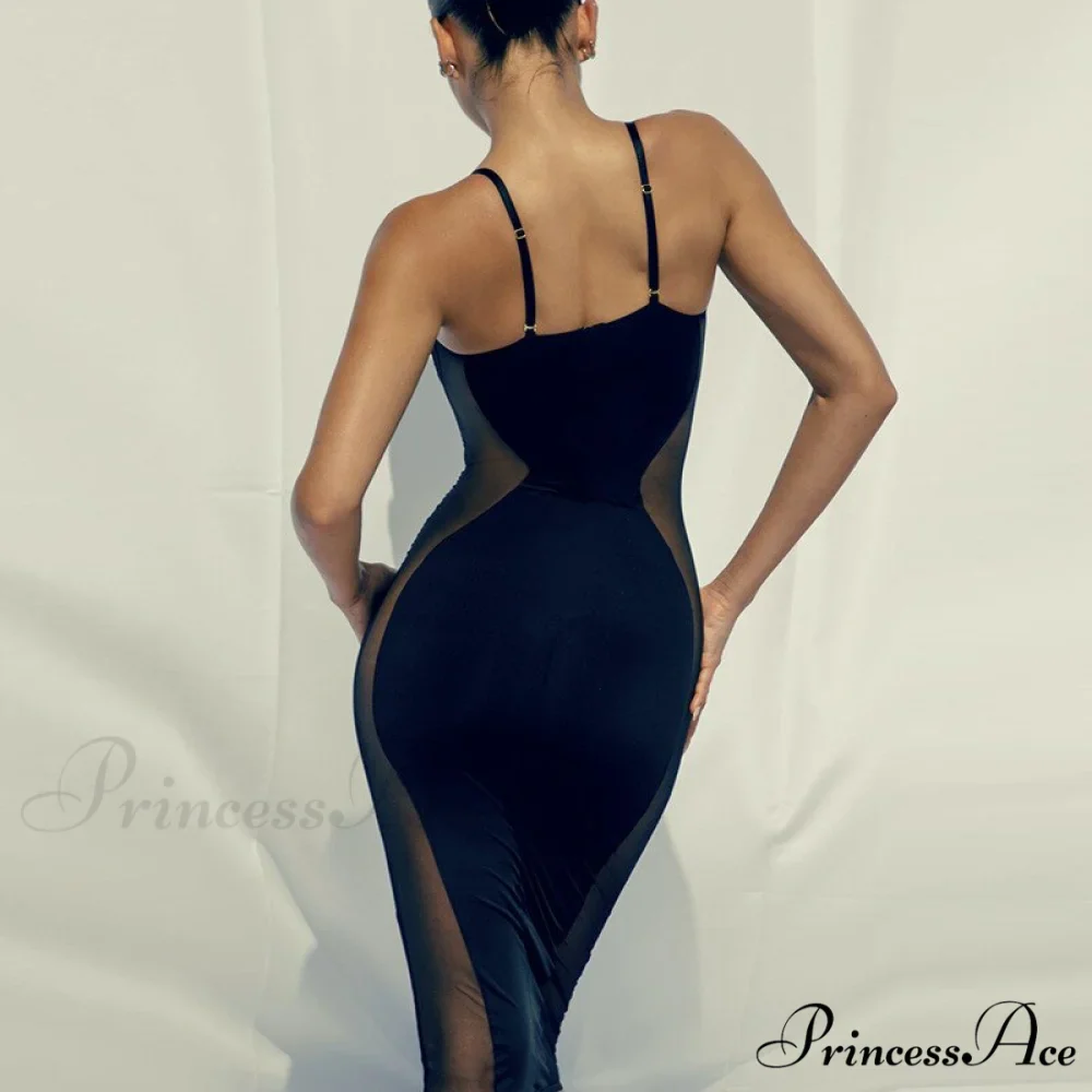 Mesh Skinny Clubwear Lady Vintage Bodycon Dress - Image 4
