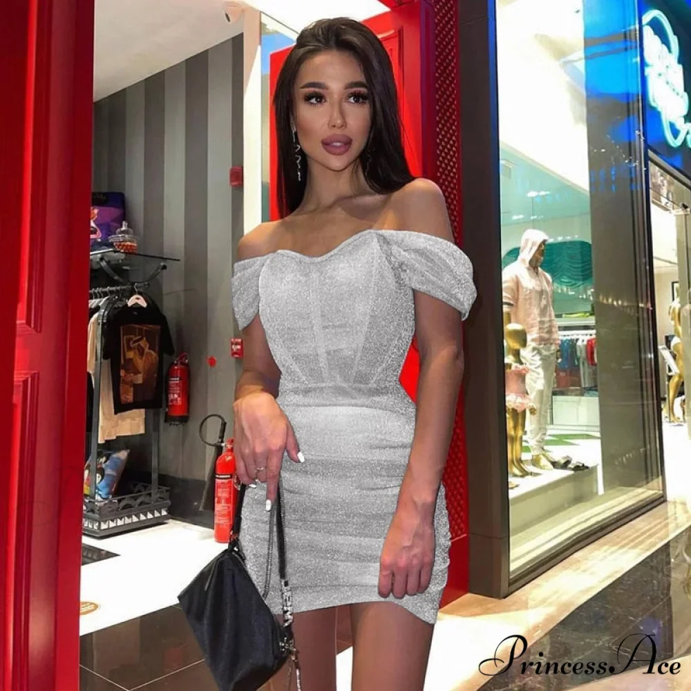 Short Sleeve Off Shoulder Corset Mini Dress - Image 4