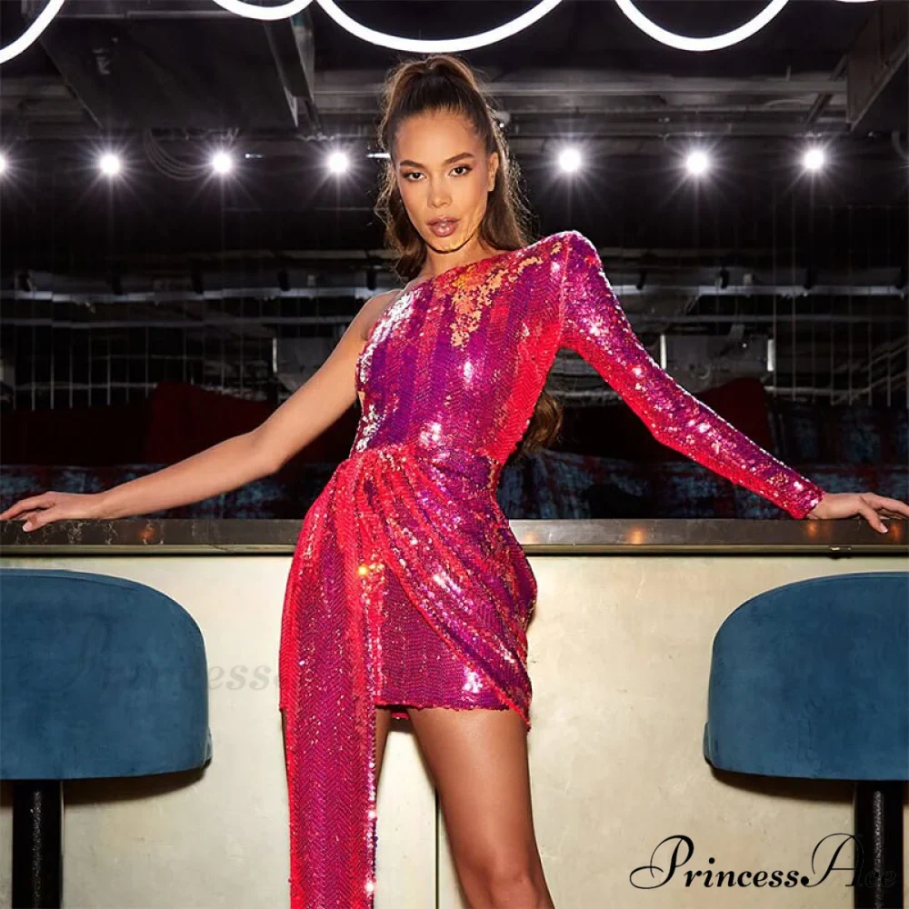 Deep V-Neck Long Sleeve Bodycon Mini Dresses - Image 12