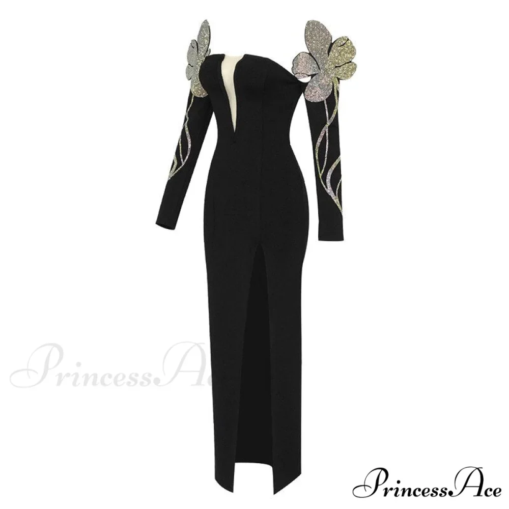Bodycon Long Sleeve Party Evening Long Dress - Image 3