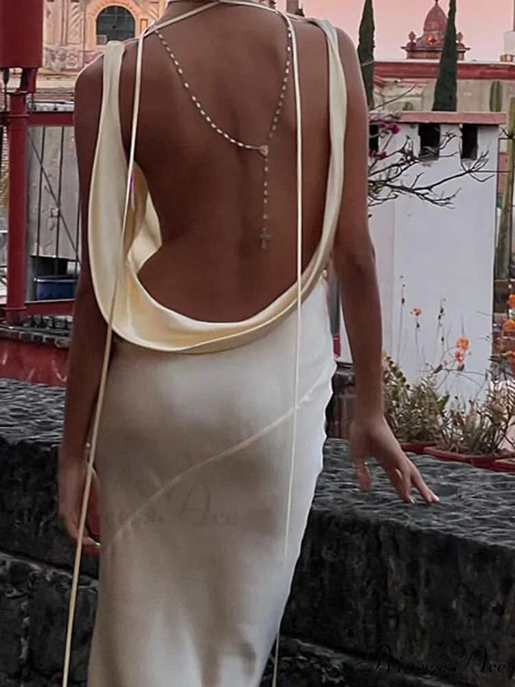 Backless Slim Hollow Out Women Party Dresses - Image 2