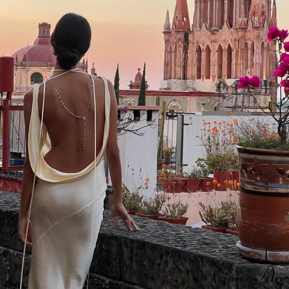 Backless Slim Hollow Out Women Party Dresses - Image 3