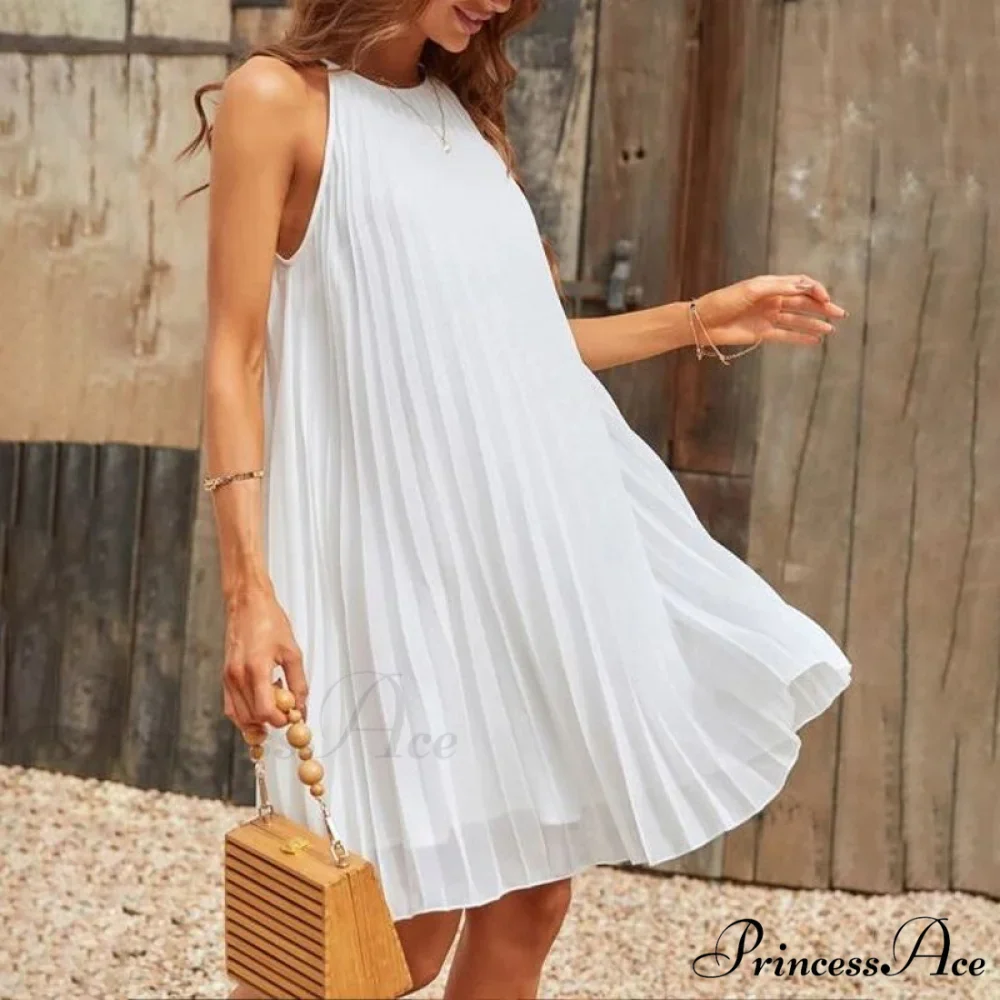 Casual Loose O Neck Mini Dress - Image 3