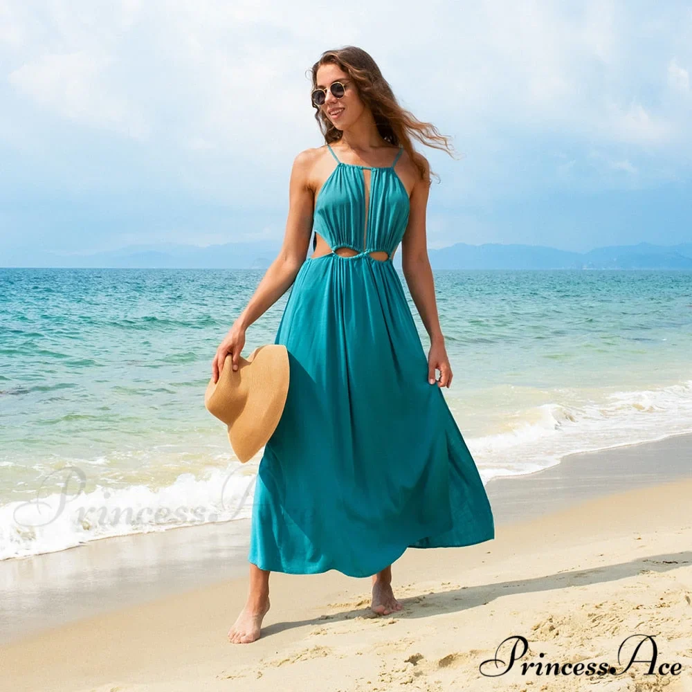 Sexy Cut Out Open Back Summer Holiday Long Dress - Image 3