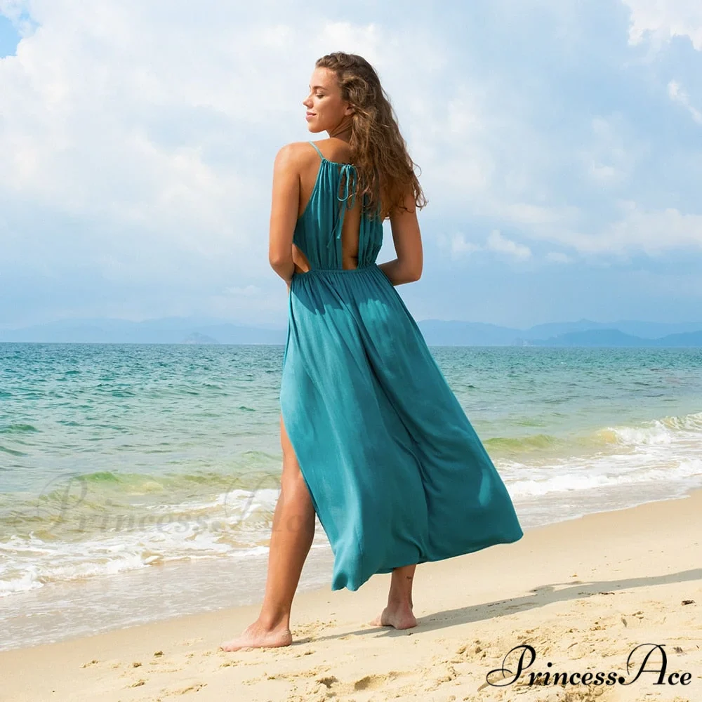 Sexy Cut Out Open Back Summer Holiday Long Dress - Image 4