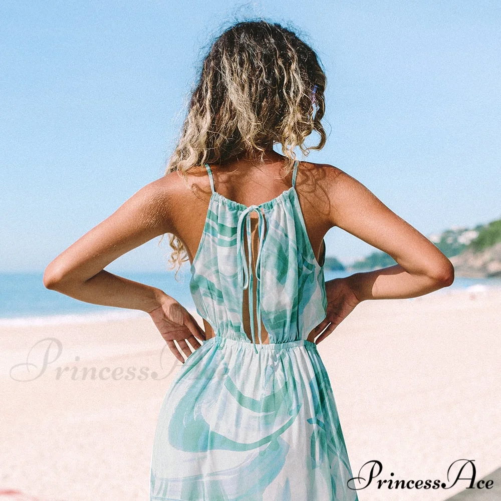 Sexy Cut Out Open Back Summer Holiday Long Dress - Image 7