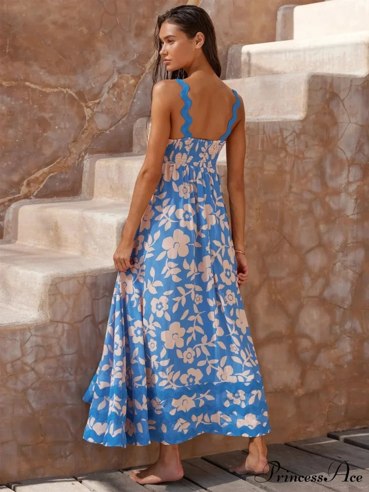 Summer Holiday Elegant Vintage Sling Long Maxi Boho Dress - Image 5