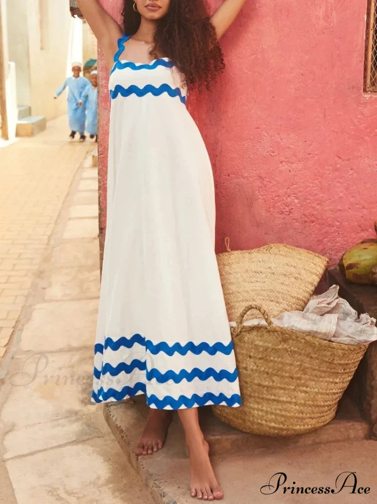 Summer Holiday Elegant Vintage Sling Long Maxi Boho Dress - Image 9