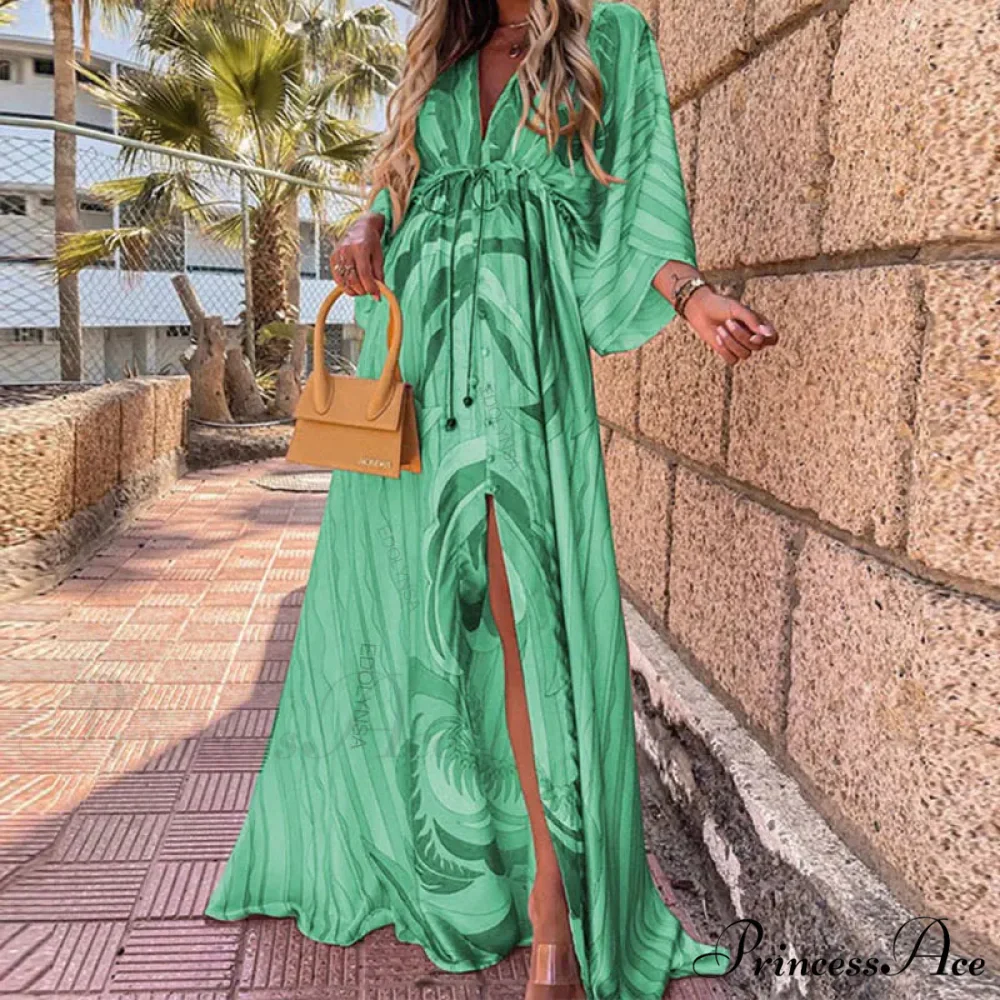 Summer Elegant Gorgeous Printing Long Party Boho Dress - Image 10