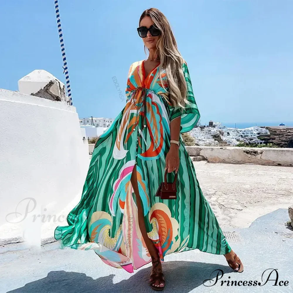 Summer Elegant Gorgeous Printing Long Party Boho Dress - Image 3