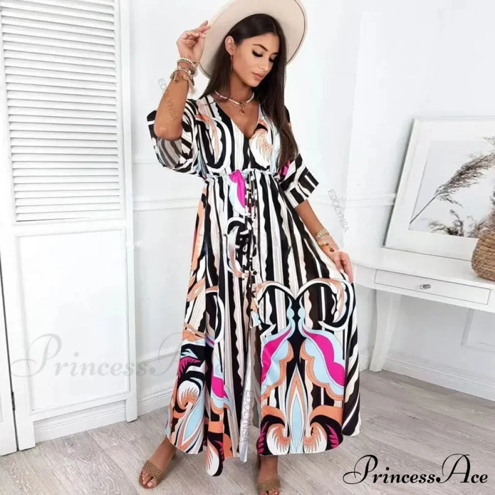 Summer Elegant Gorgeous Printing Long Party Boho Dress - Image 6