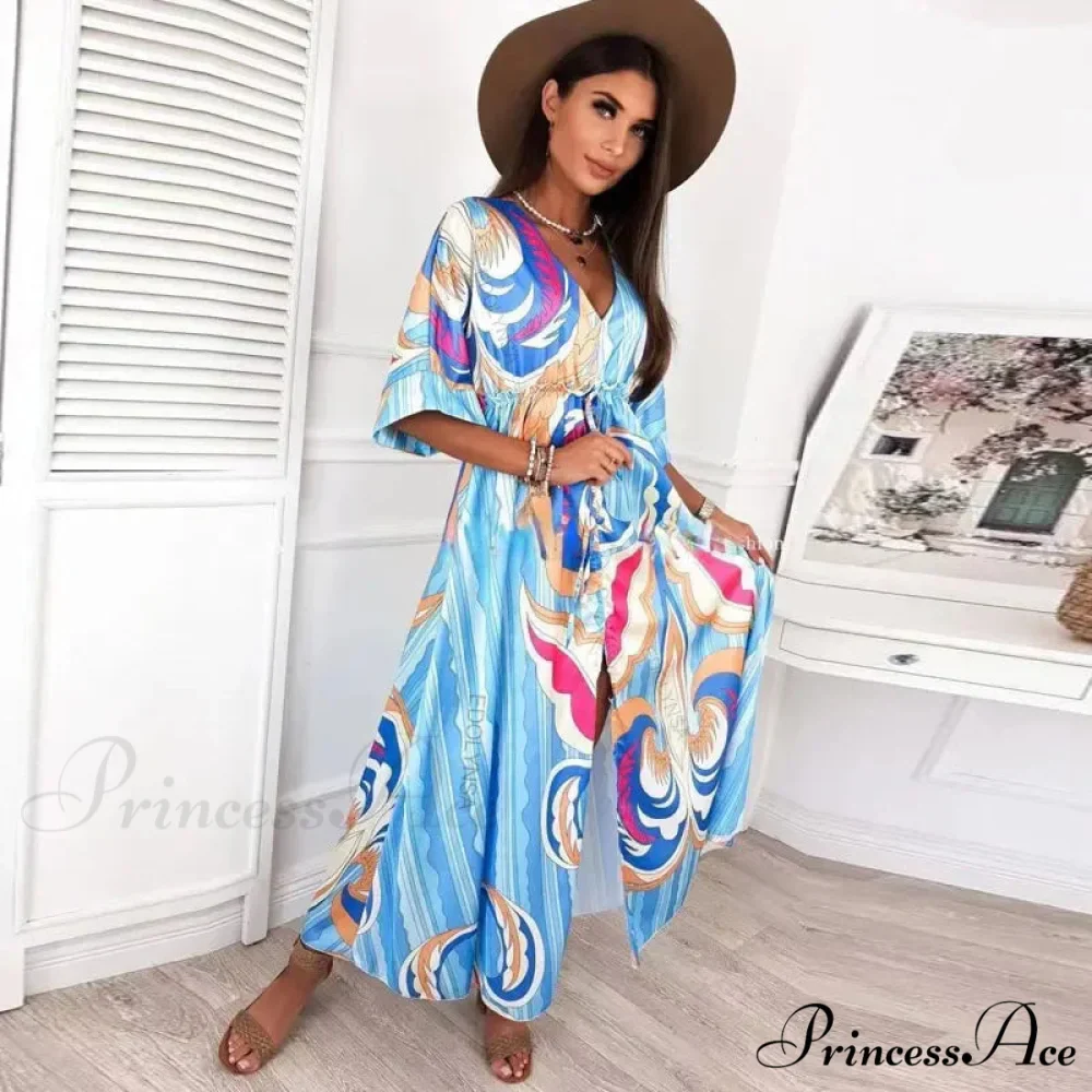 Summer Elegant Gorgeous Printing Long Party Boho Dress - Image 8
