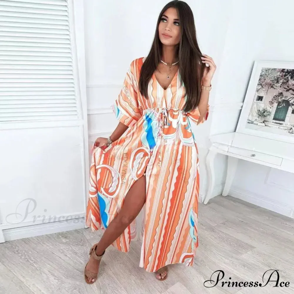 Summer Elegant Gorgeous Printing Long Party Boho Dress - Image 9