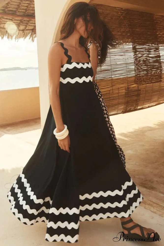Bohemian Summer Printed A-Line Sexy Backless Spaghetti Strap Boho Dress - Image 10