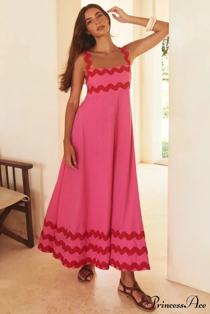 Bohemian Summer Printed A-Line Sexy Backless Spaghetti Strap Boho Dress - Image 9