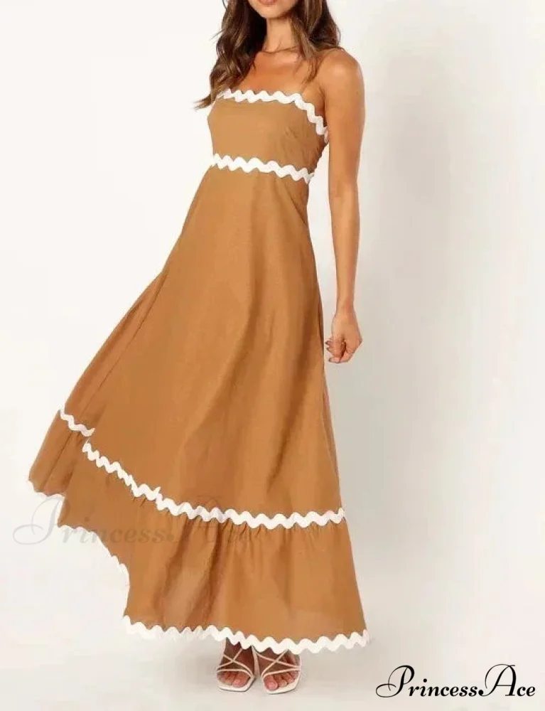 New Fashion Sexy Strapless Strap Women Long Boho Dress - Image 5