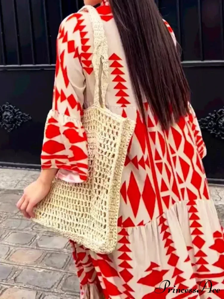 Summer Vintage Elegant Long Sleeve Boho Dress - Image 6