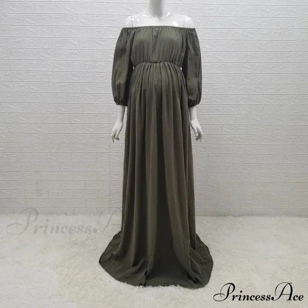 Rust Slash Neck Bohemian Pregnancy Boho Dress - Image 8