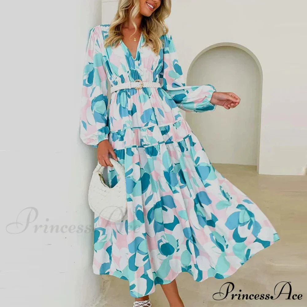 Autumn Long Sleeved Pleated Maxi Dress Boho Dress - Image 6