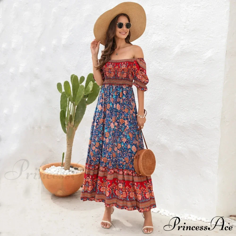 Casual Midi Sexy Elegant Beach Vacation Boho Dress - Image 3