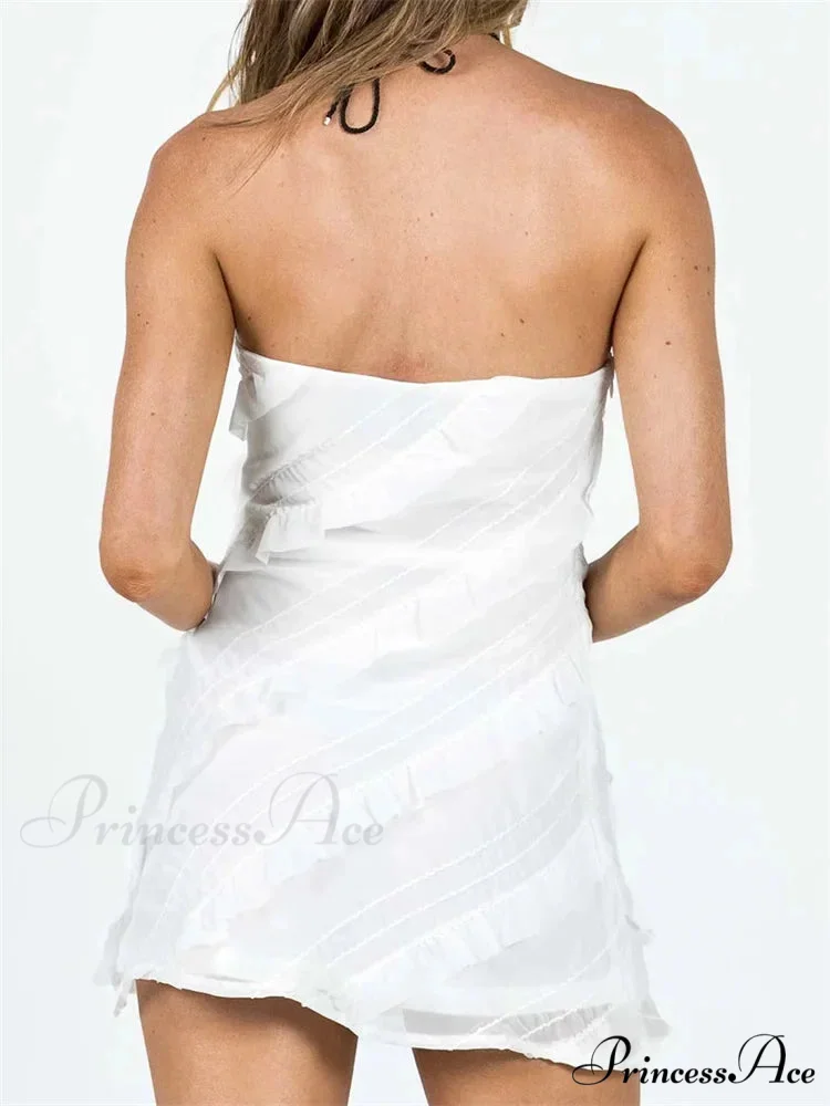 Ruffle Ruched Sexy Summer Party Clubwear Strapless Mini Dress - Image 5