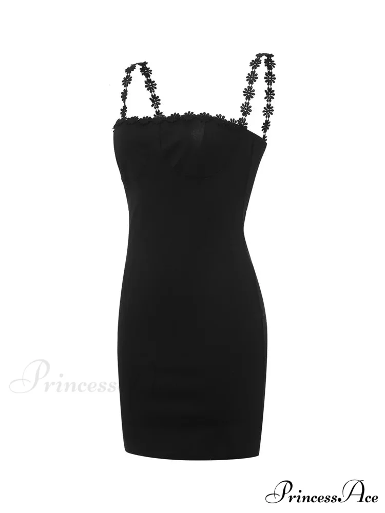 Low Cut Party Clubwear Sexy Flowers Strap Patchwork Mini Dress - Image 5