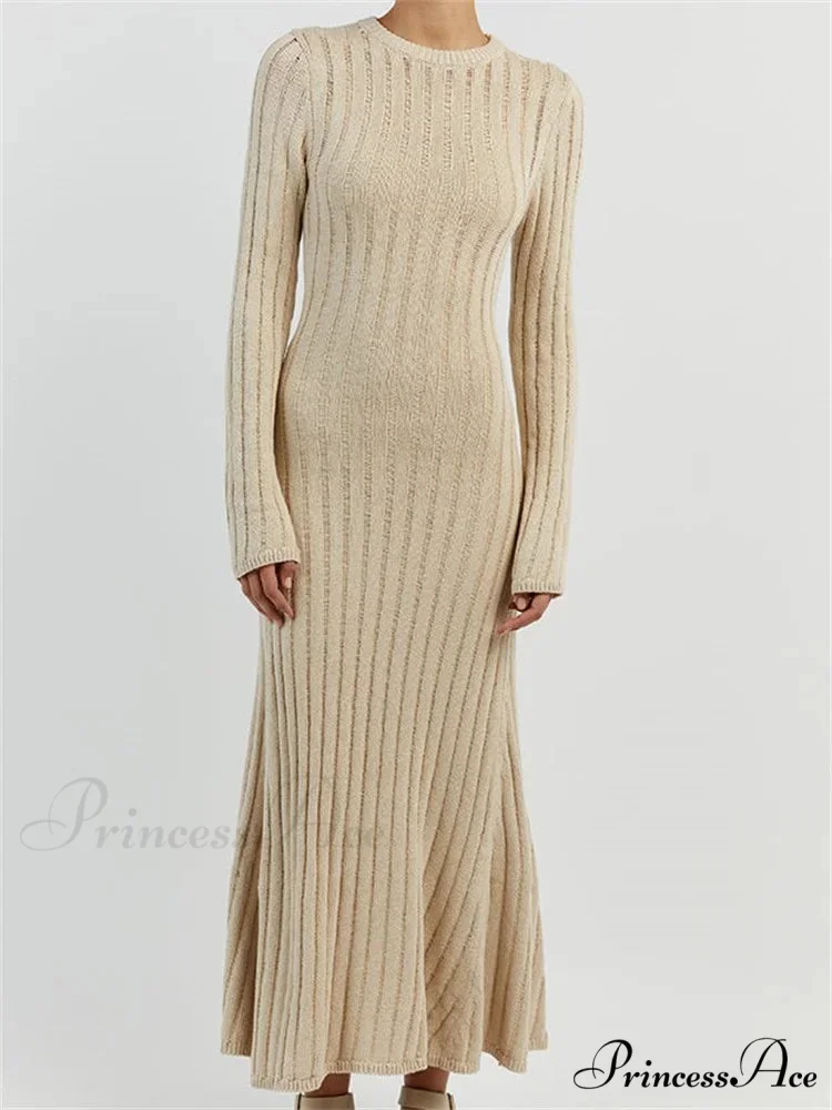 Women Knitted Ribbed Casual Spring Autumn Sleeve Party Beach Cocktail Club Vestidos Streetwear - Image 2