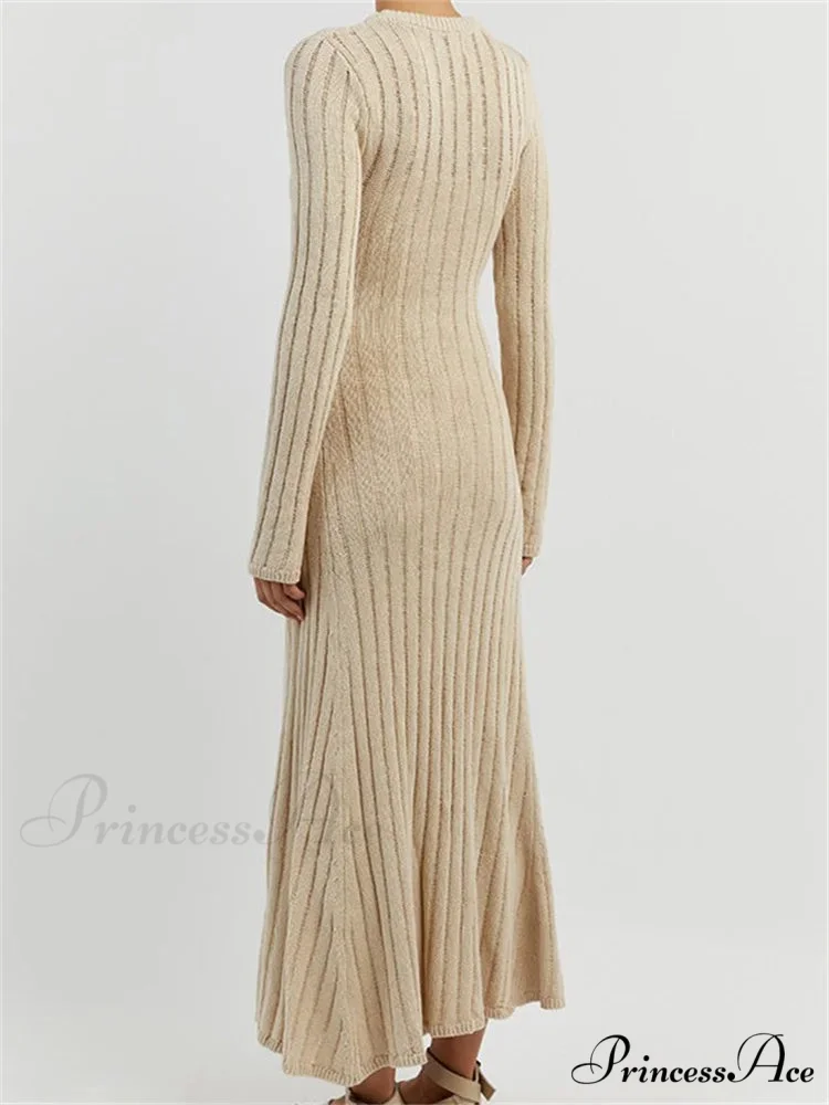 Women Knitted Ribbed Casual Spring Autumn Sleeve Party Beach Cocktail Club Vestidos Streetwear - Image 3