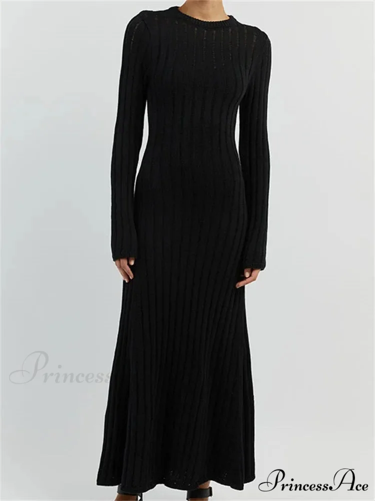 Women Knitted Ribbed Casual Spring Autumn Sleeve Party Beach Cocktail Club Vestidos Streetwear - Image 4