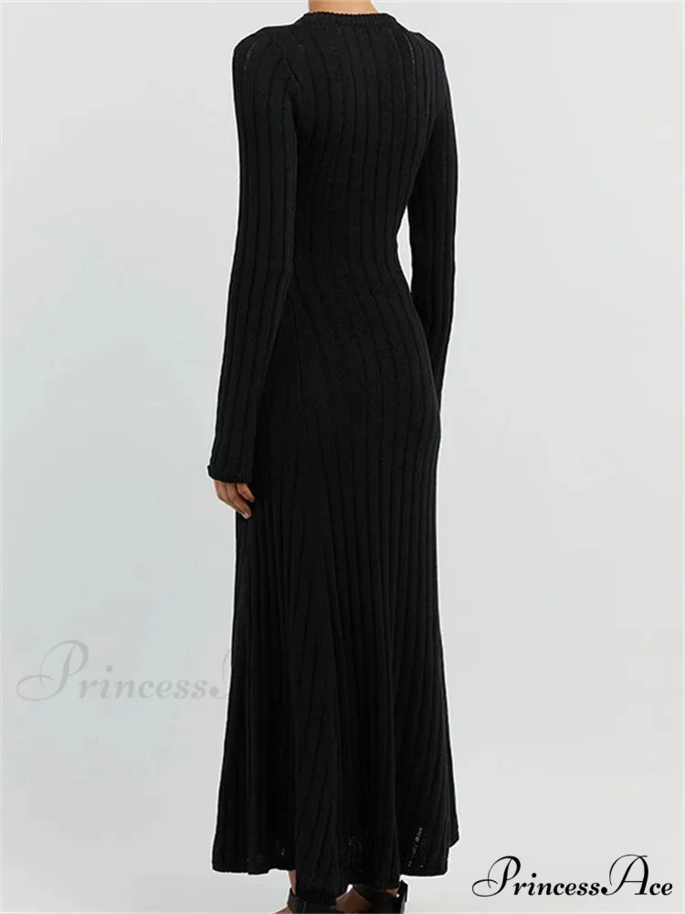 Women Knitted Ribbed Casual Spring Autumn Sleeve Party Beach Cocktail Club Vestidos Streetwear - Image 5