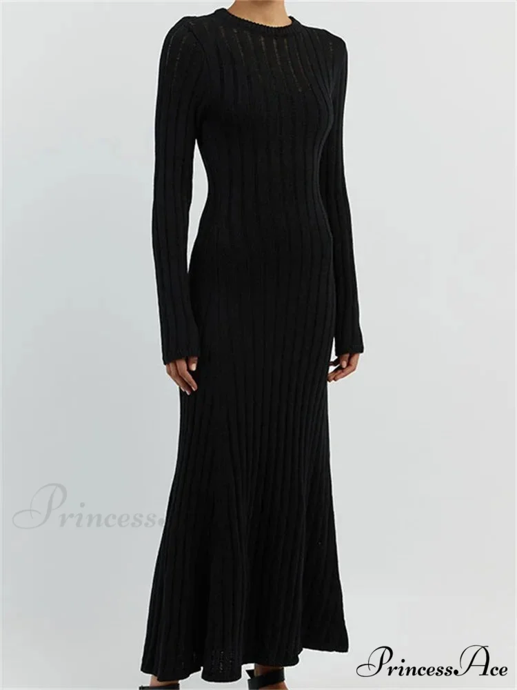 Women Knitted Ribbed Casual Spring Autumn Sleeve Party Beach Cocktail Club Vestidos Streetwear - Image 6