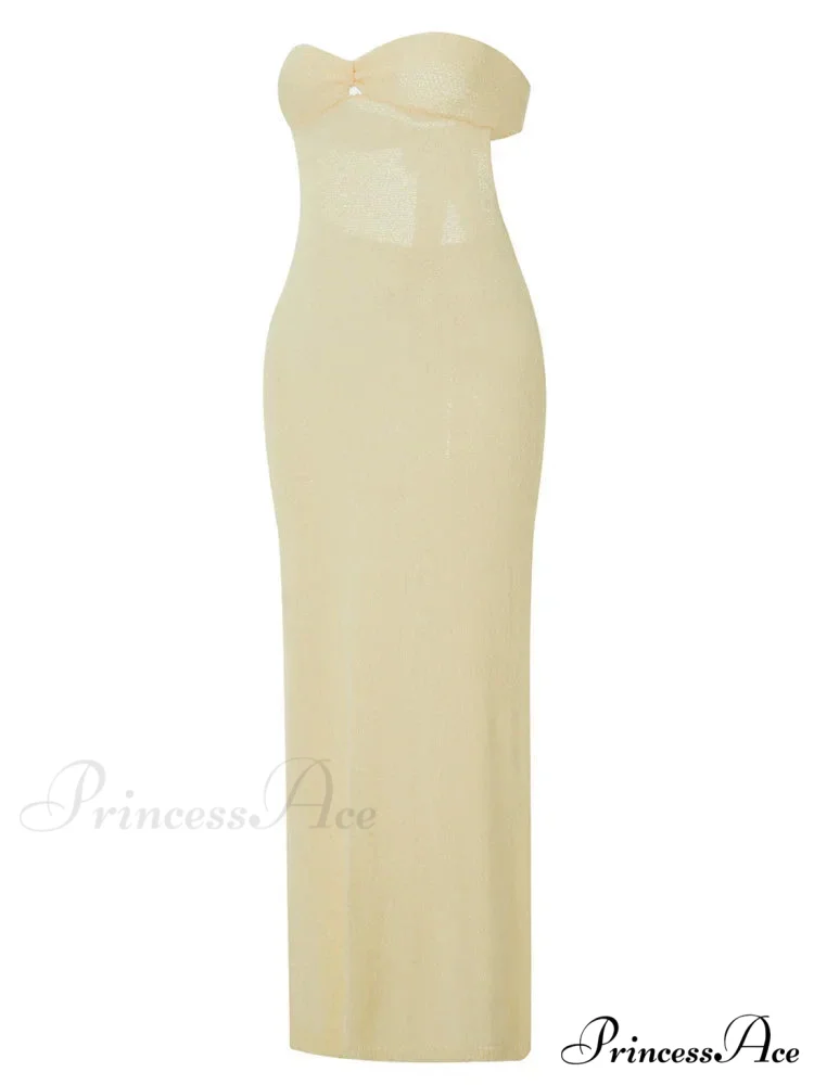 Sexy Women Knitted Tube Strapless Off Shoulder Solid Summer Tie-up Backless Beach Female Vestidos - Image 6