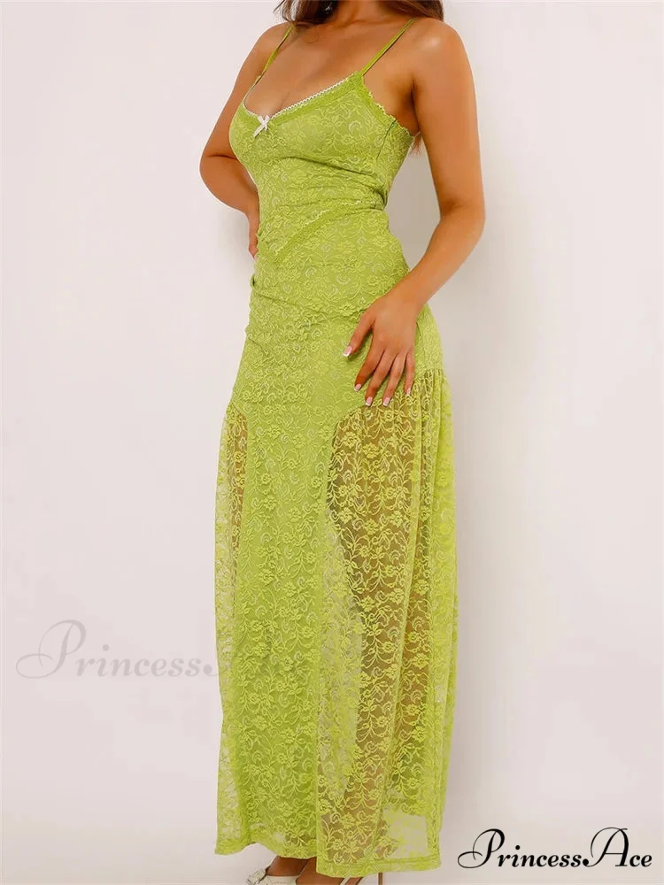 Women Lace V-neck Low Cut Sleeveless Spaghetti Strap Solid Color Bodycon Elegant Party Vestidos - Image 3