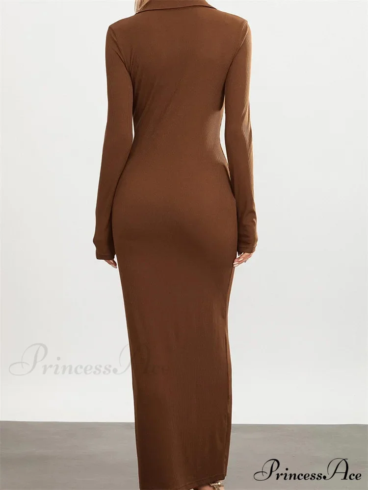 Women Slim Fit Sleeve Button Down Turn Down Collar Evening for Spring Fall Female Vestidos - Image 3