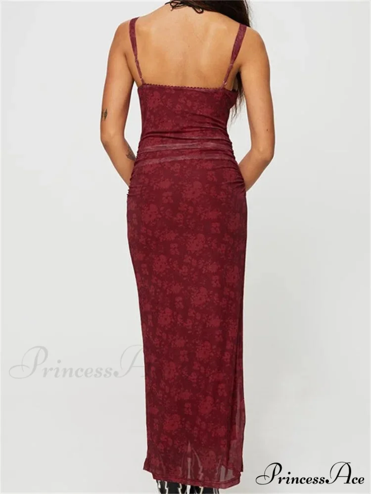 Women Sleeveless Strap Summer Vintage Floral V-neck Party for Cocktail Beach Vestido Streetwear - Image 5