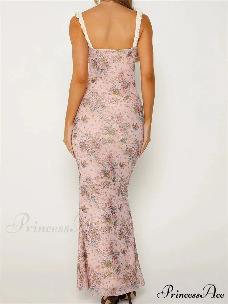 2024 Women Sleeveless V-neck Backless Floral Print Patchwork Summer Cocktail Party Female Vestidos - Image 3