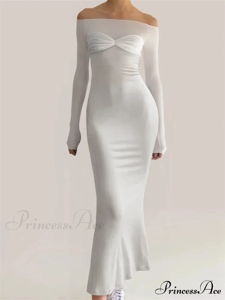 Women Bow Patchwork Sleeve Elegant Solid Slash Neck Off Shoulder Party Beach Club Vestido Streetwear - Image 3