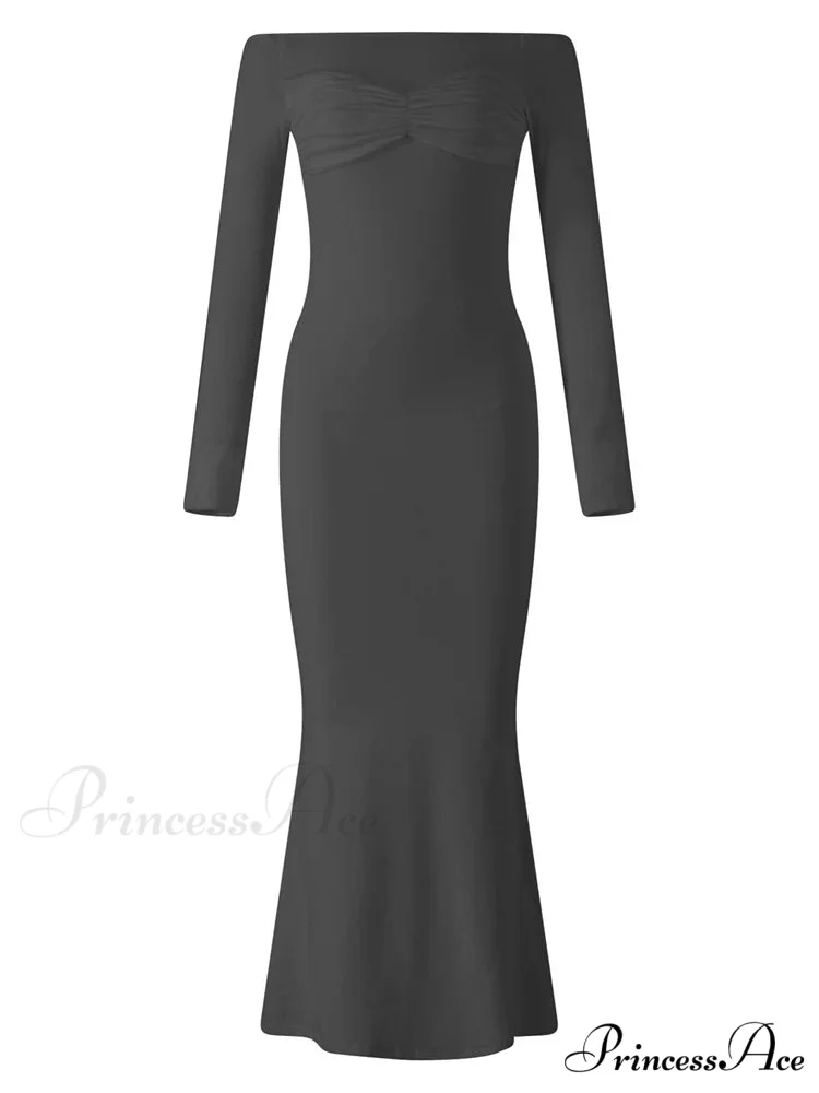 Women Bow Patchwork Sleeve Elegant Solid Slash Neck Off Shoulder Party Beach Club Vestido Streetwear - Image 6