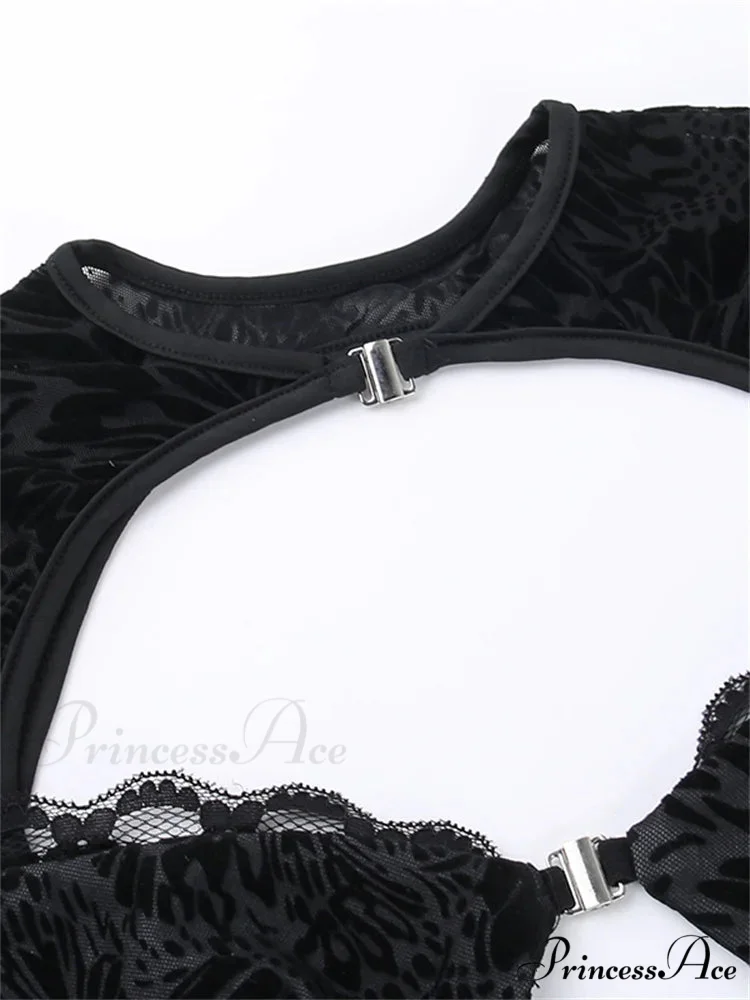 Fairycore Grunge Lace Backless Hollow Out Short Sleeve T-Shirts - Image 2