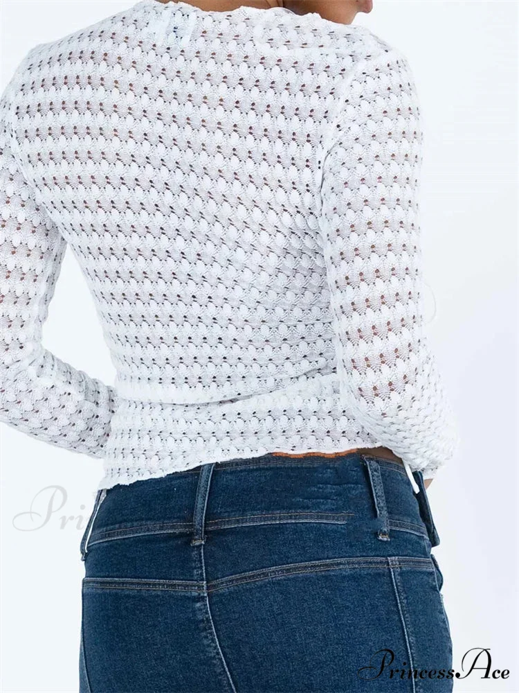 Hollow Out Irregular Hem Retro Ruched T-Shirts - Image 5