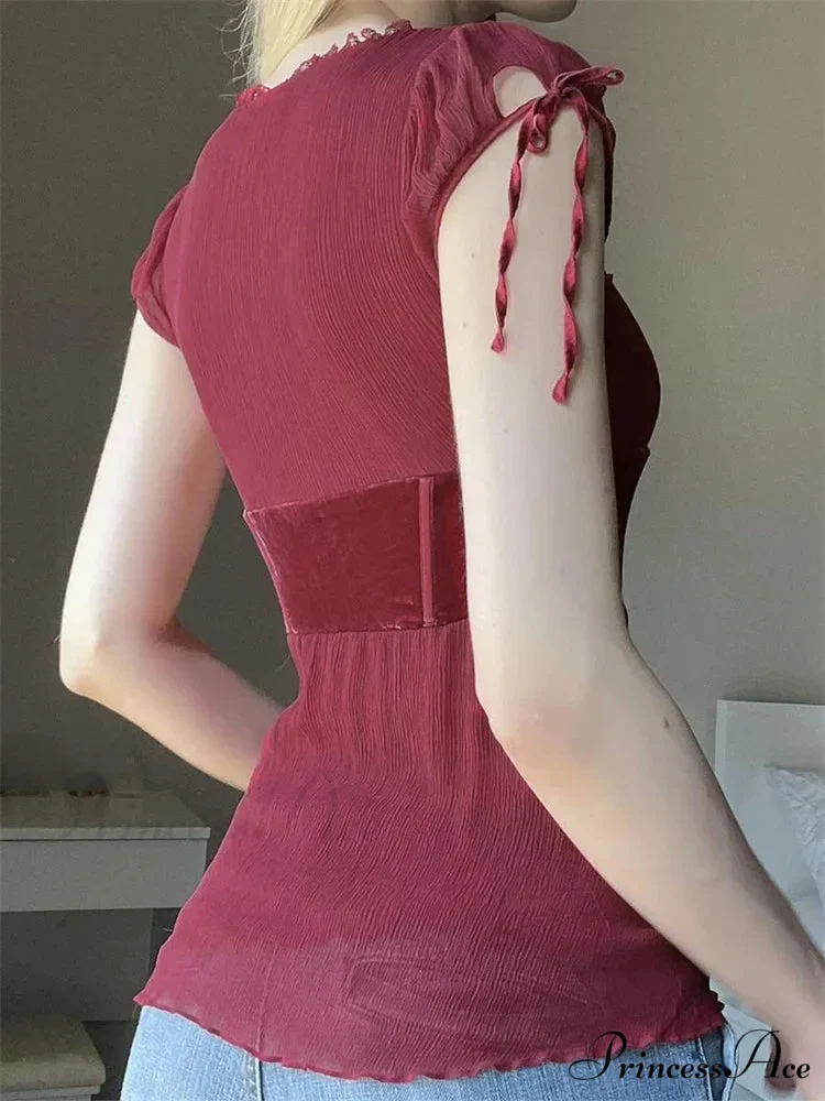 Casual Solid Color Short Sleeve Vintage Basic T-Shirts - Image 2