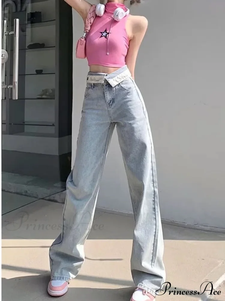 Fashion Clothes for Teenagers Y2k Aesthetic Clothing Women's Slacks Vintage Harajuku Autumn Jean - Image 2