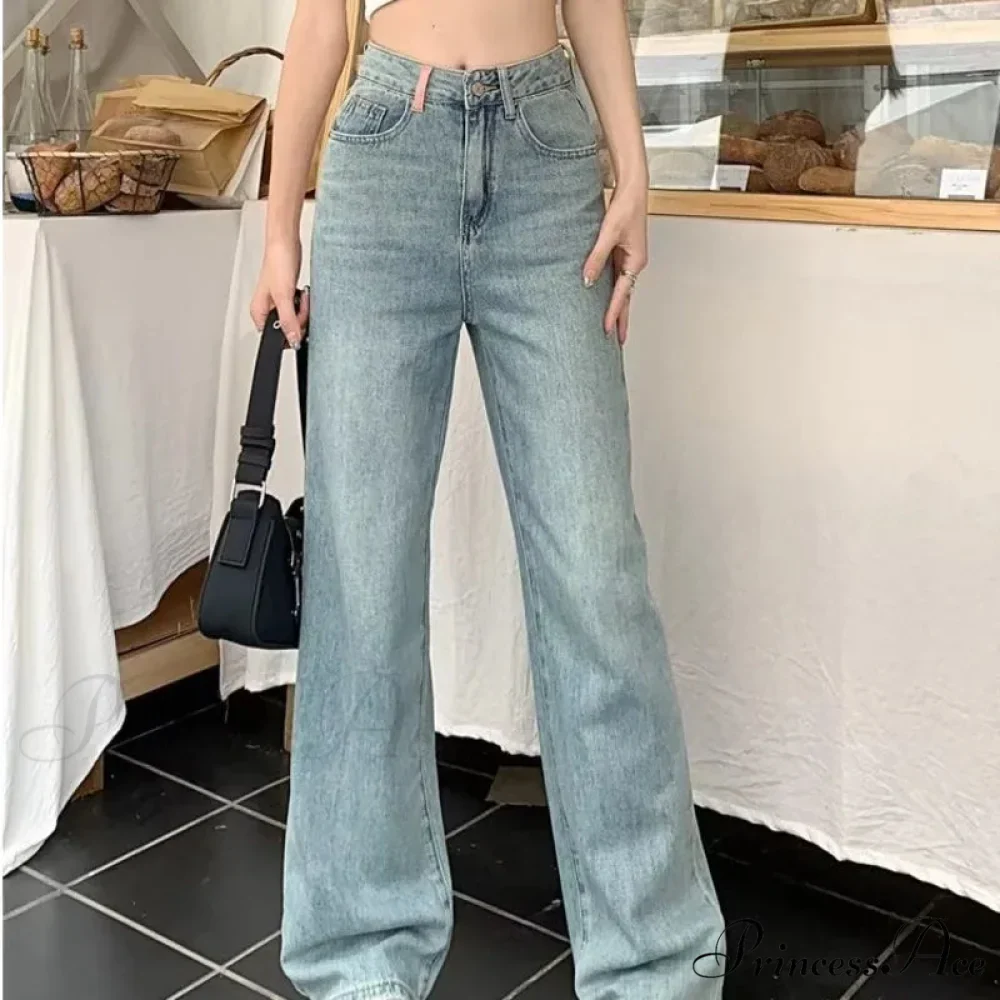 Baby Blue Loose Straight Thin Summer Tassel Versatile Trend Women's Jean - Image 4