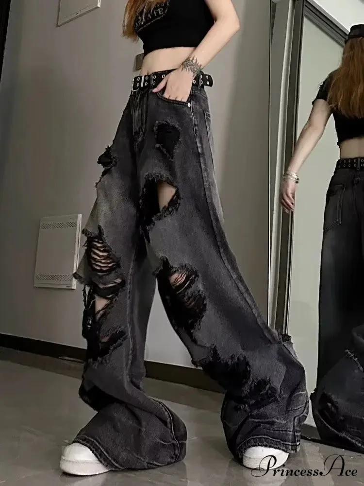 High Street Heavy Industry Wide Leg Niche Design Trendy Brand Women's Jean - Image 6