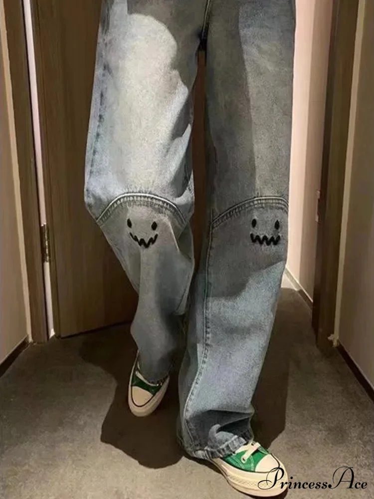 Trendy Fashion Ladies Personality Letter Hip Hop Tide Ruffian Handsome Jean - Image 4