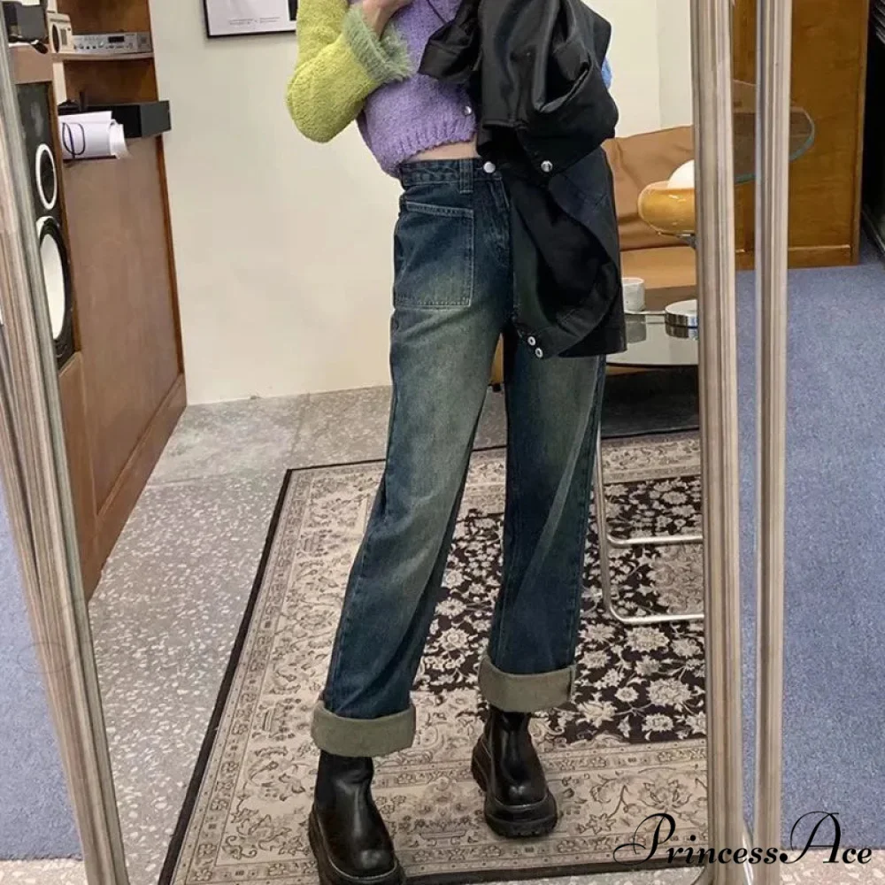 Fashion Straight Women Pant Woman High Waist Denim Pants Wide Leg Denim Clothing Blue Vintage Quality Jean - Image 5