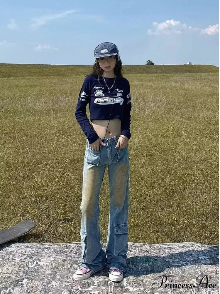 Spring and Autumn New Thin and Small Style Design Feel Loose Straight Leg Fashion Women's Jean - Image 3