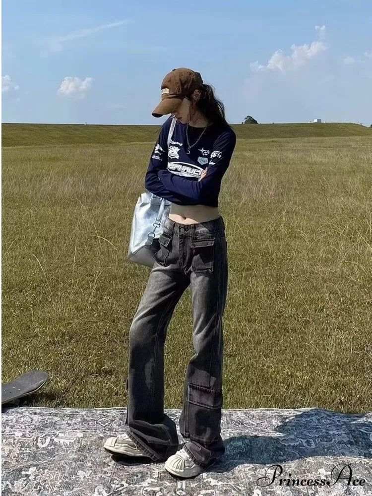Spring and Autumn New Thin and Small Style Design Feel Loose Straight Leg Fashion Women's Jean - Image 6