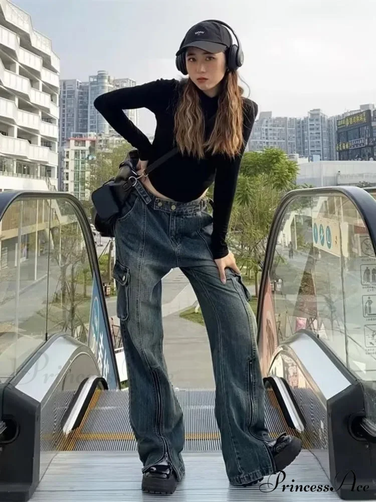 Summer Thin Style New High Waisted Skinny Horseshoe Small Flared Straight Leg Jean - Image 6