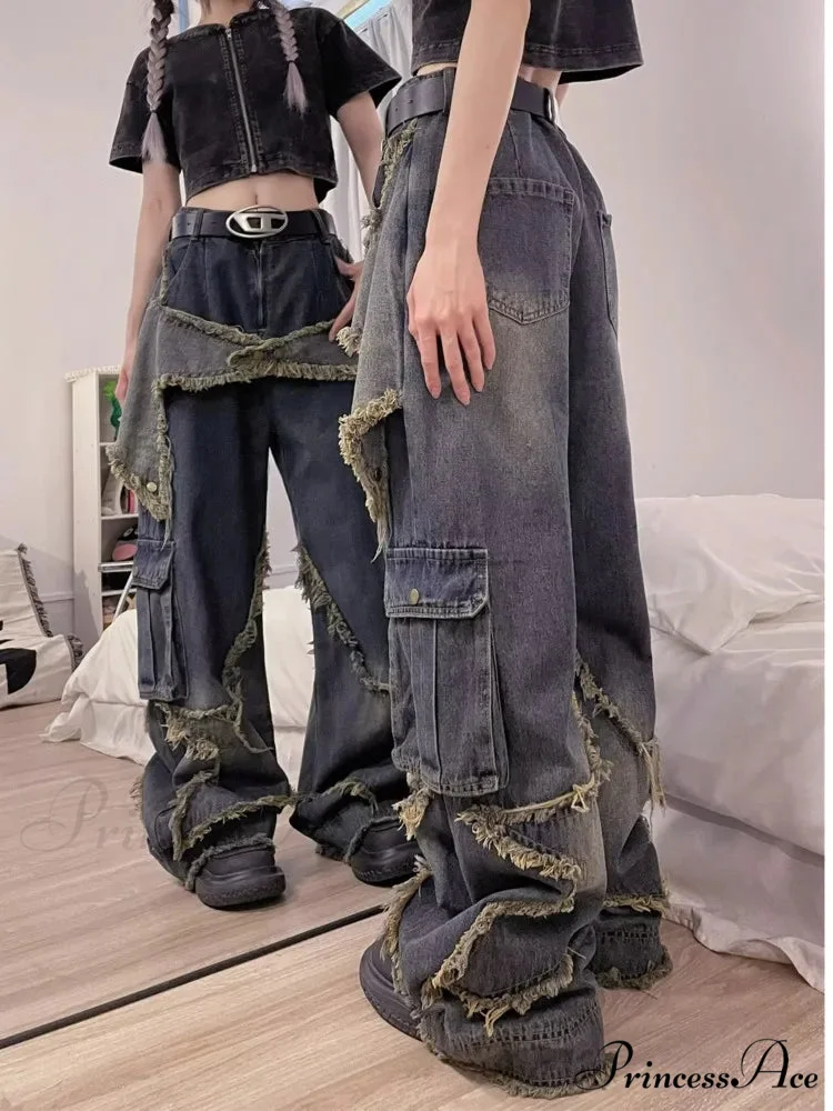 Unique Versatile Straight Leg High Waist Summer Loose Wide Leg Vintage Style Women's Jean - Image 4